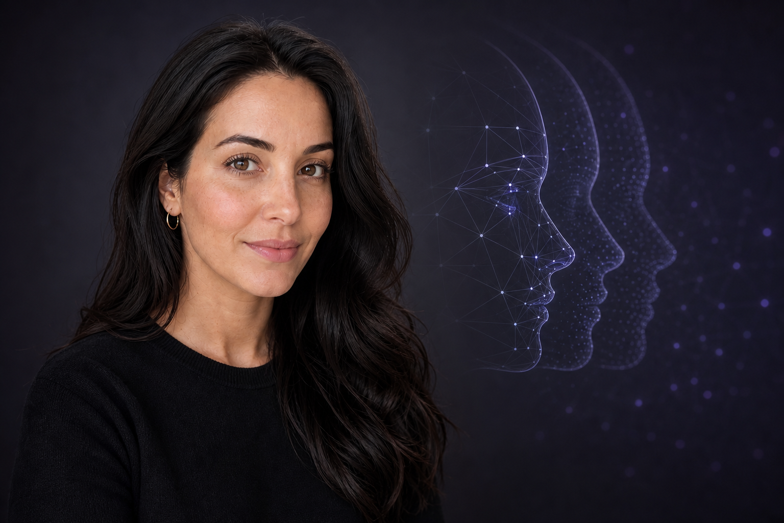 The same creator from step one represented in an AI identity-learning visualization